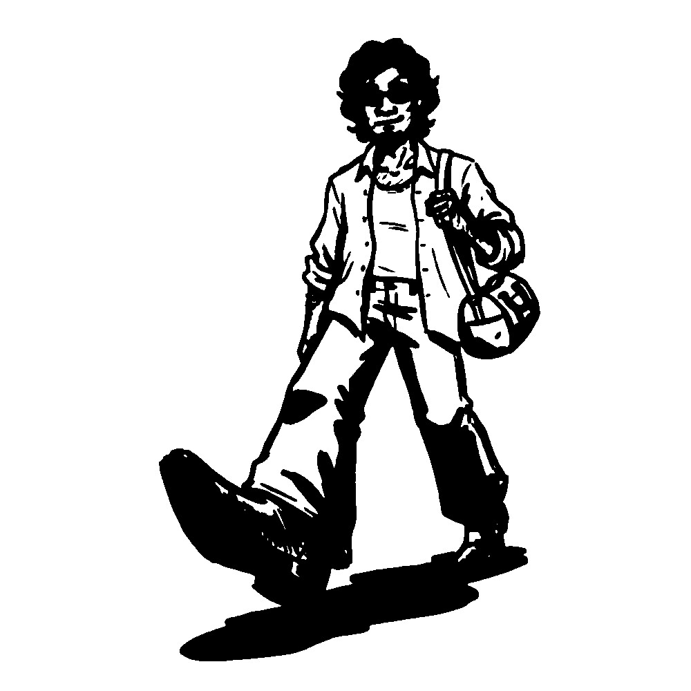 Dev, the Traveller, marker sketch
